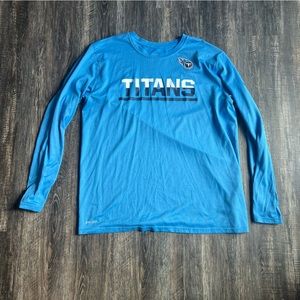 Titans Nike light blue long sleeve shirt - dri fit material - size XL